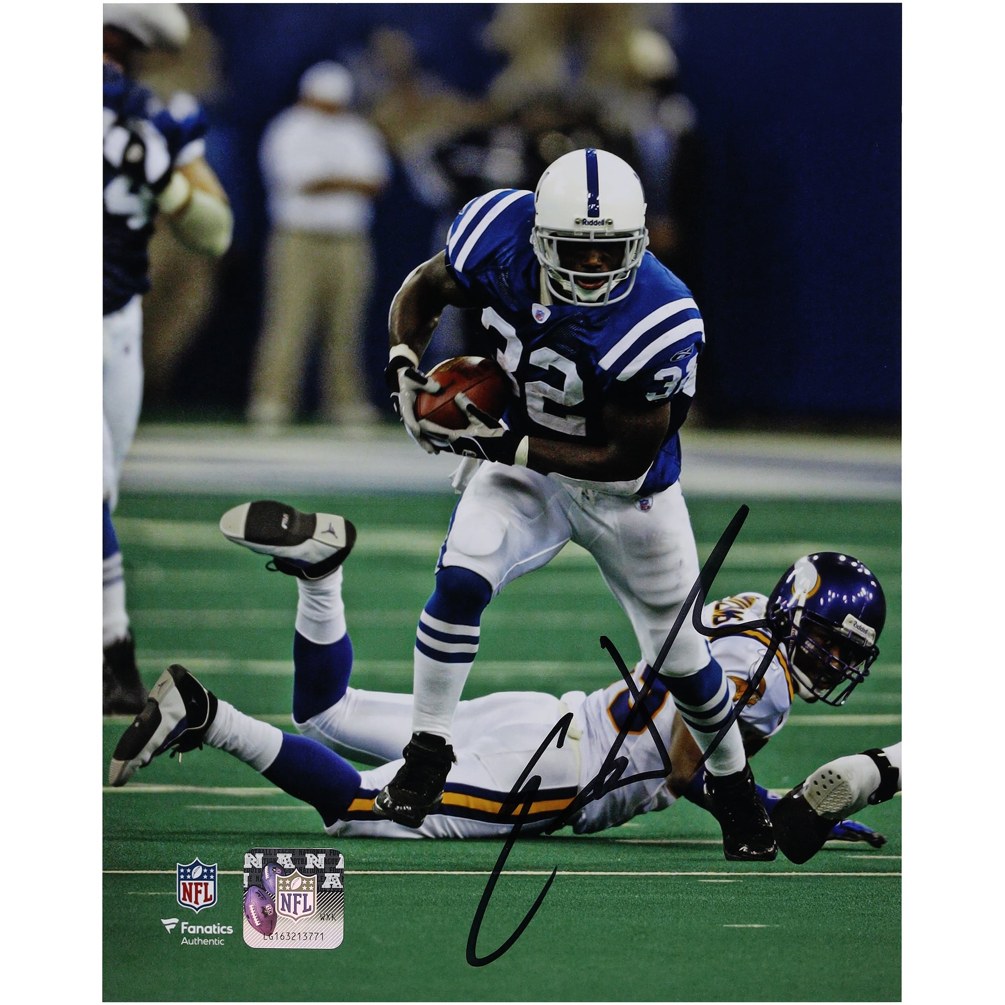 Edgerrin James Indianapolis Colts Autographed 8" x 10" Running with the Football vs. Minnesota Vikings Photograph