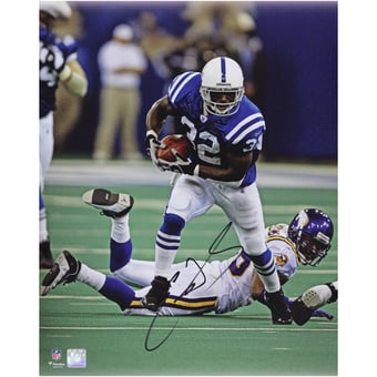 Edgerrin James Indianapolis Colts Autographed 16" x 20" Running with the Football vs. Minnesota Vikings Photograph