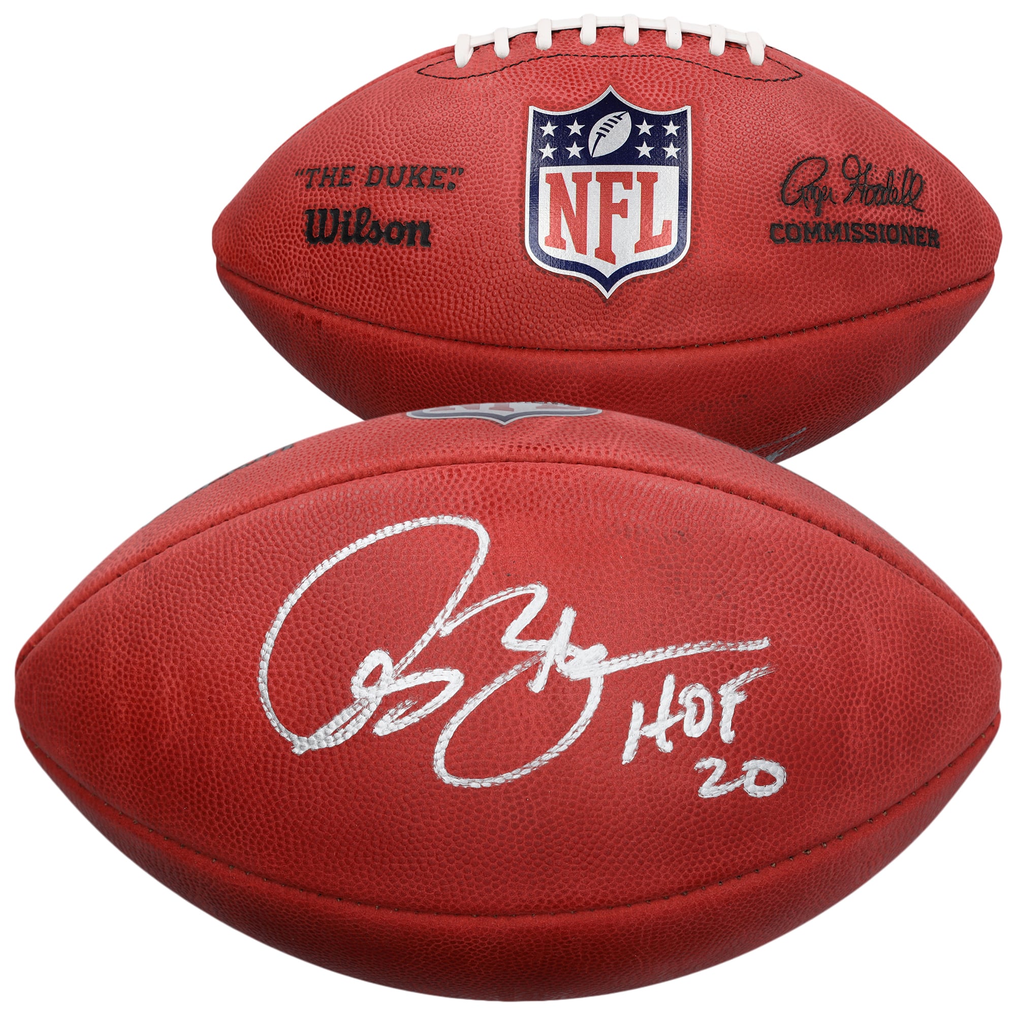 Isaac Bruce St. Louis Rams Autographed Wilson Duke Full Color Football with "HOF 2020" Inscription