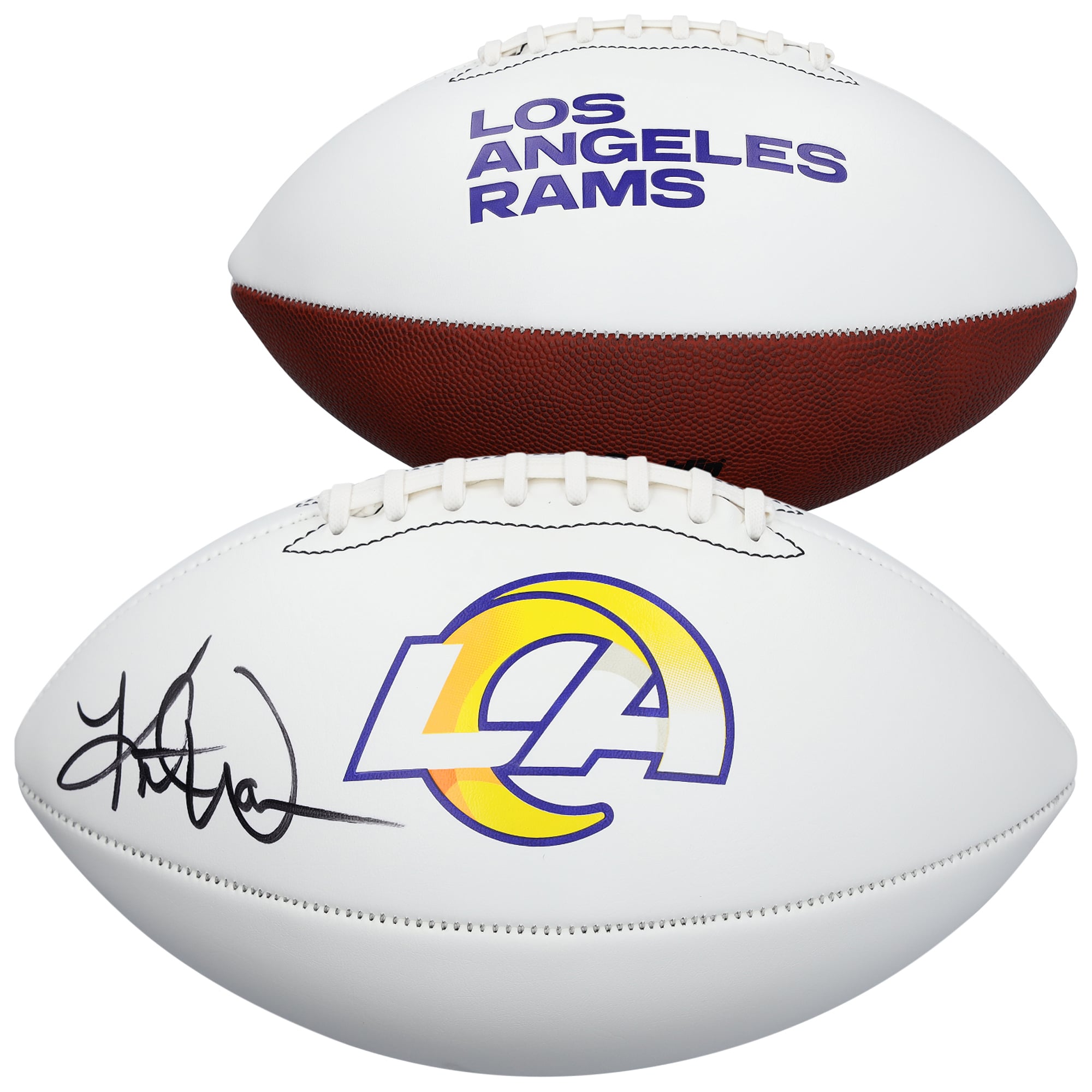Kurt Warner Los Angeles Rams Autographed Franklin White Panel Football