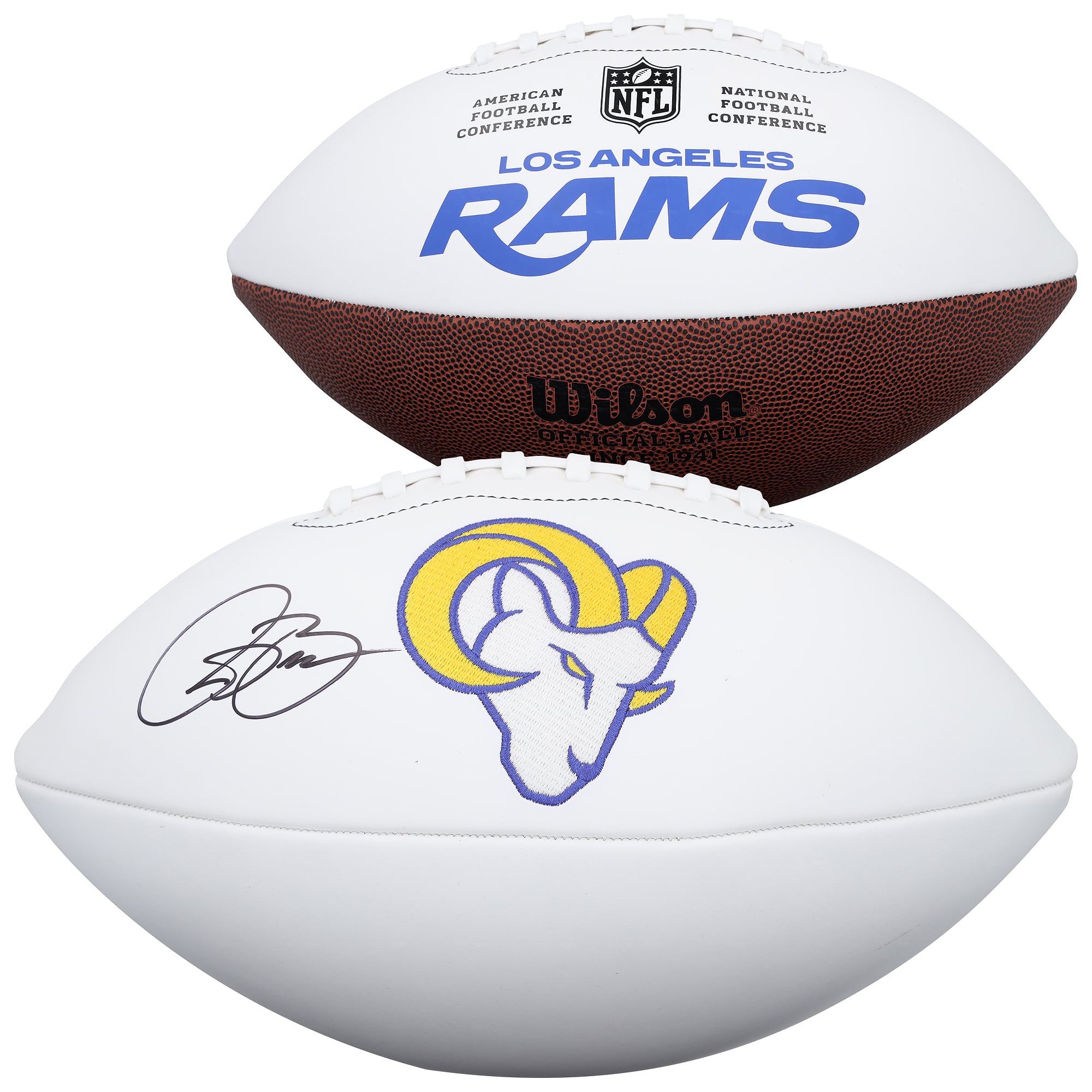 Isaac Bruce Los Angeles Rams Autographed Wilson White Panel Football