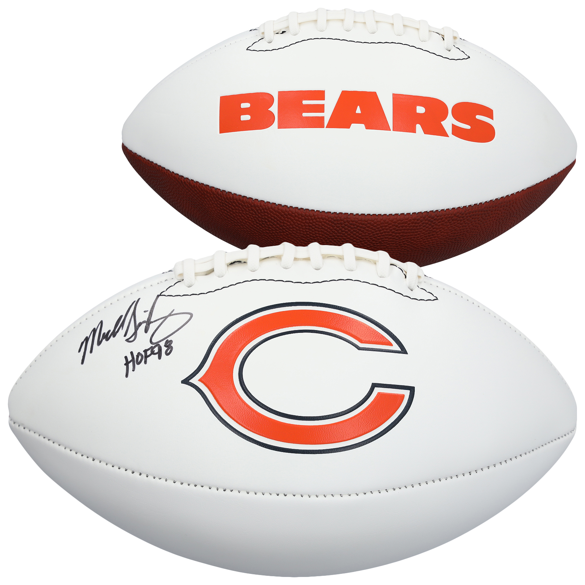Mike Singletary Chicago Bears Autographed Franklin White Panel Football with "HOF 98" Inscription