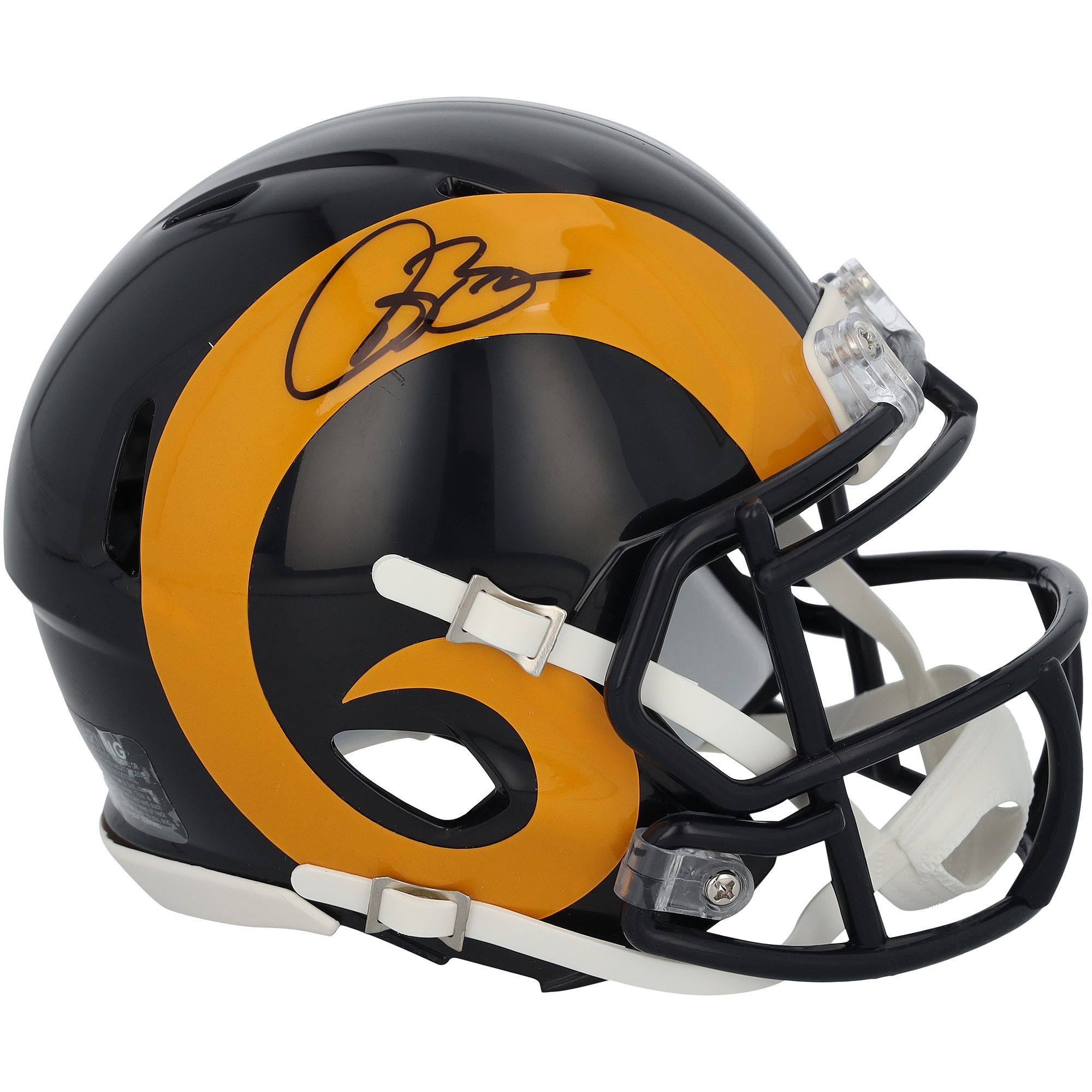 Isaac Bruce St. Louis Rams Autographed Riddell 1981-1999 Throwback Speed Mini Helmet