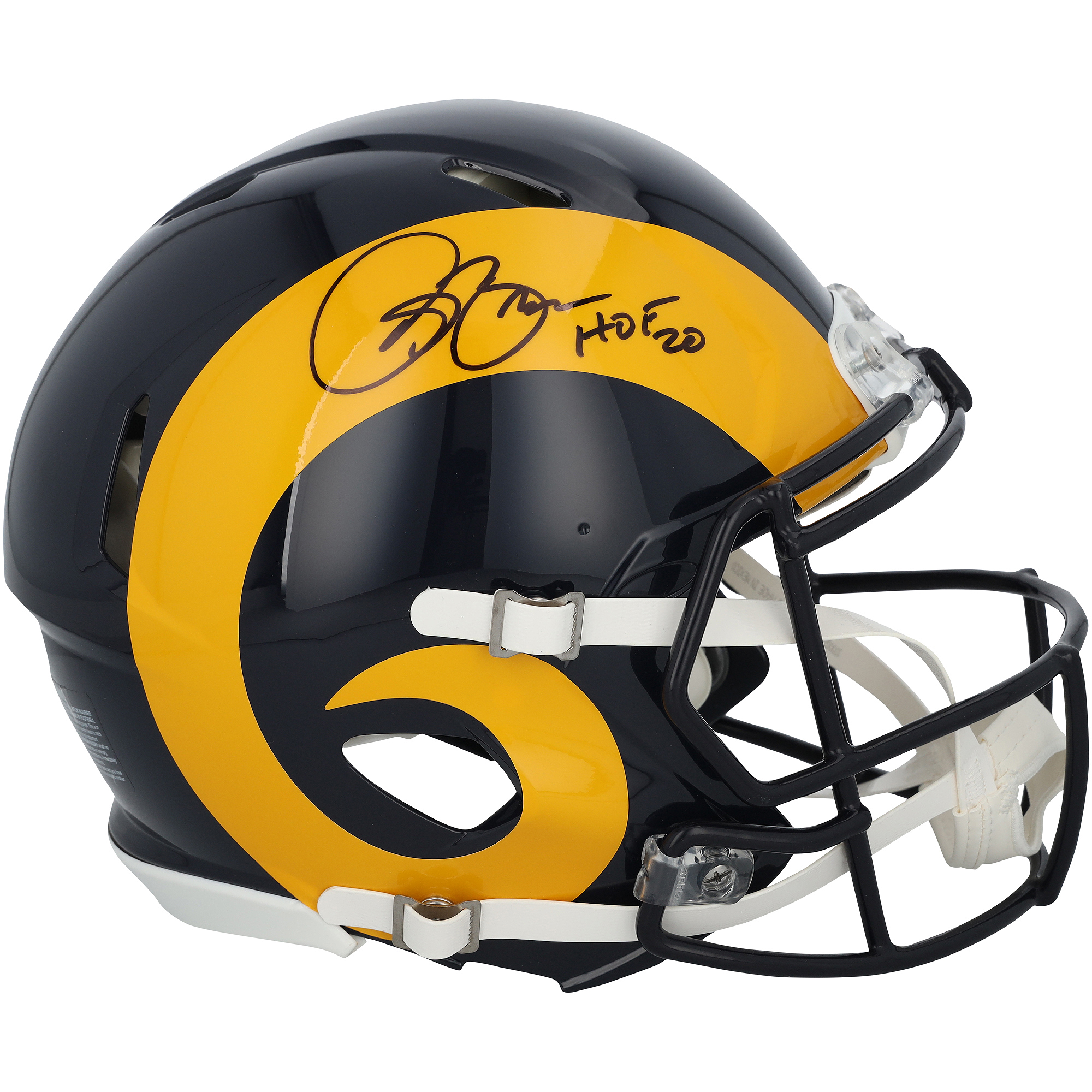 Isaac Bruce Los Angeles Rams Autographed Riddell 1981-1999 Throwback Speed Authentic Helmet with "HOF 2020" Inscription