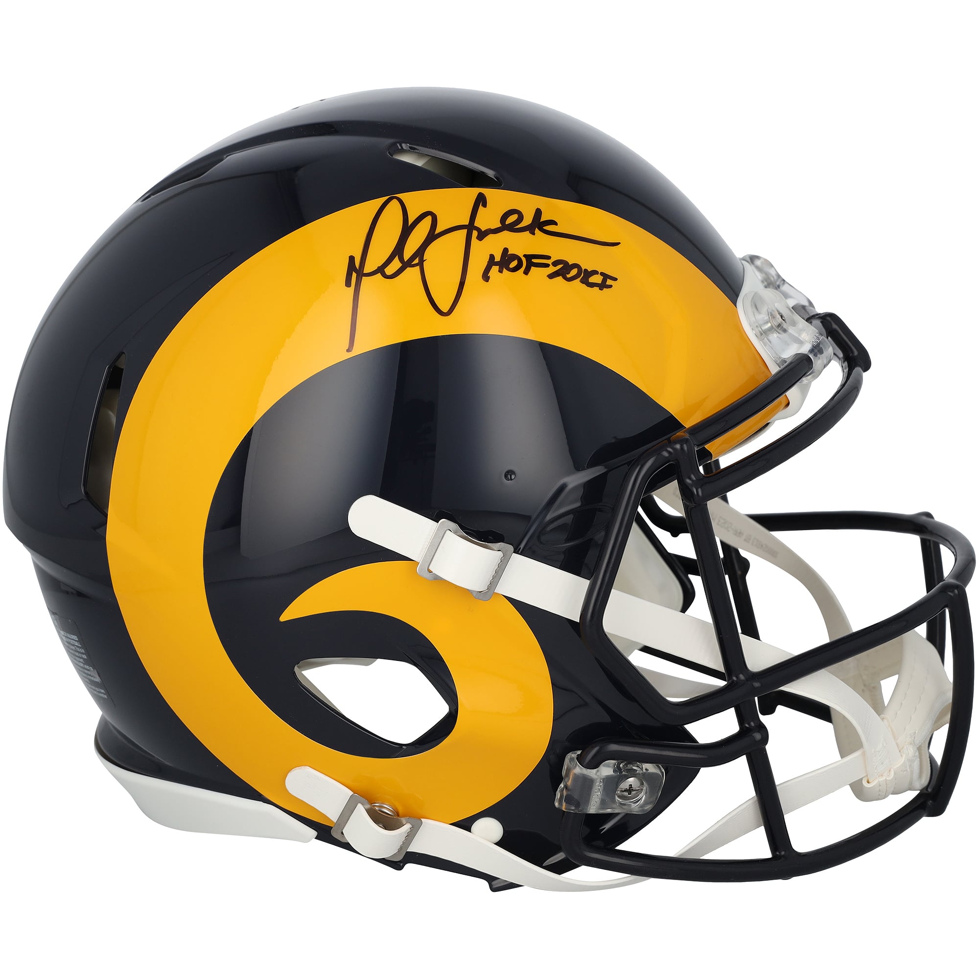 Marshall Faulk St. Louis Rams Autographed Riddell 1981-1999 Throwback Speed Authentic Helmet with "HOF 2011" Inscription