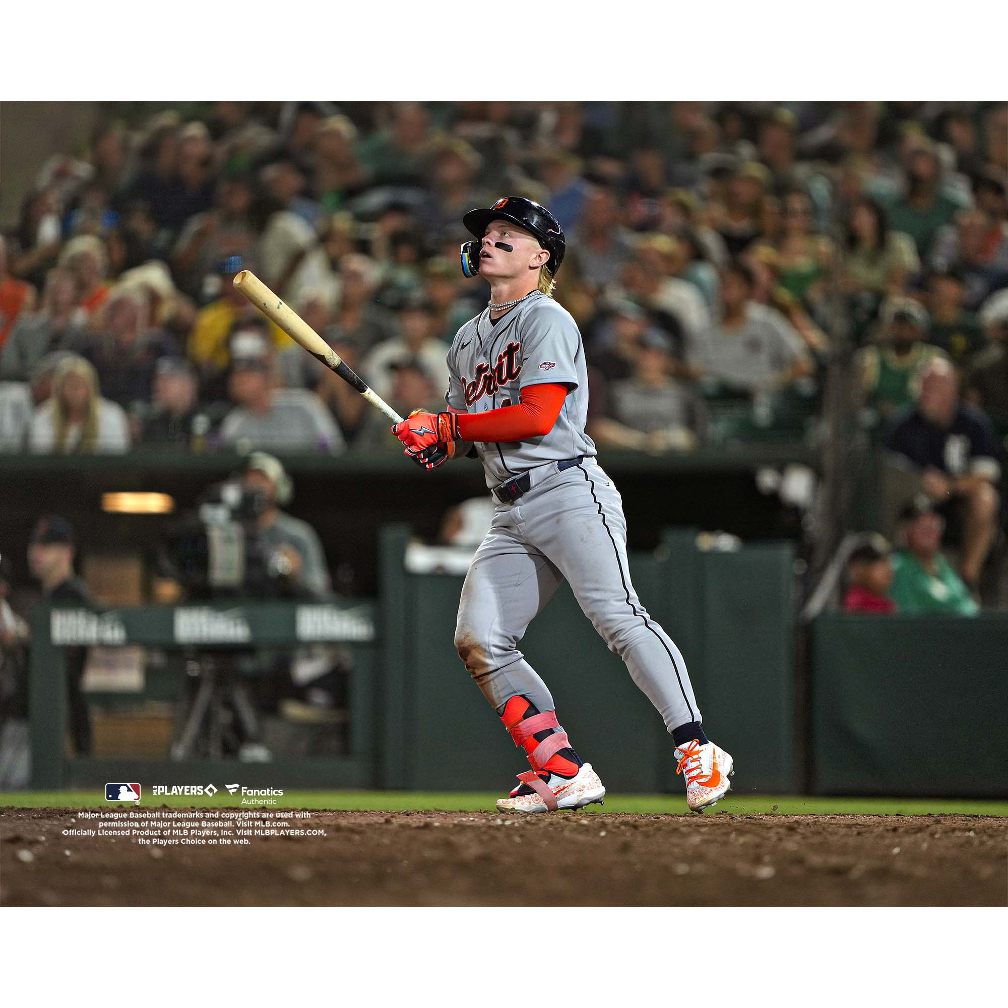 Max Clark Detroit Tigers Unsigned MLB Debut Batting Photograph