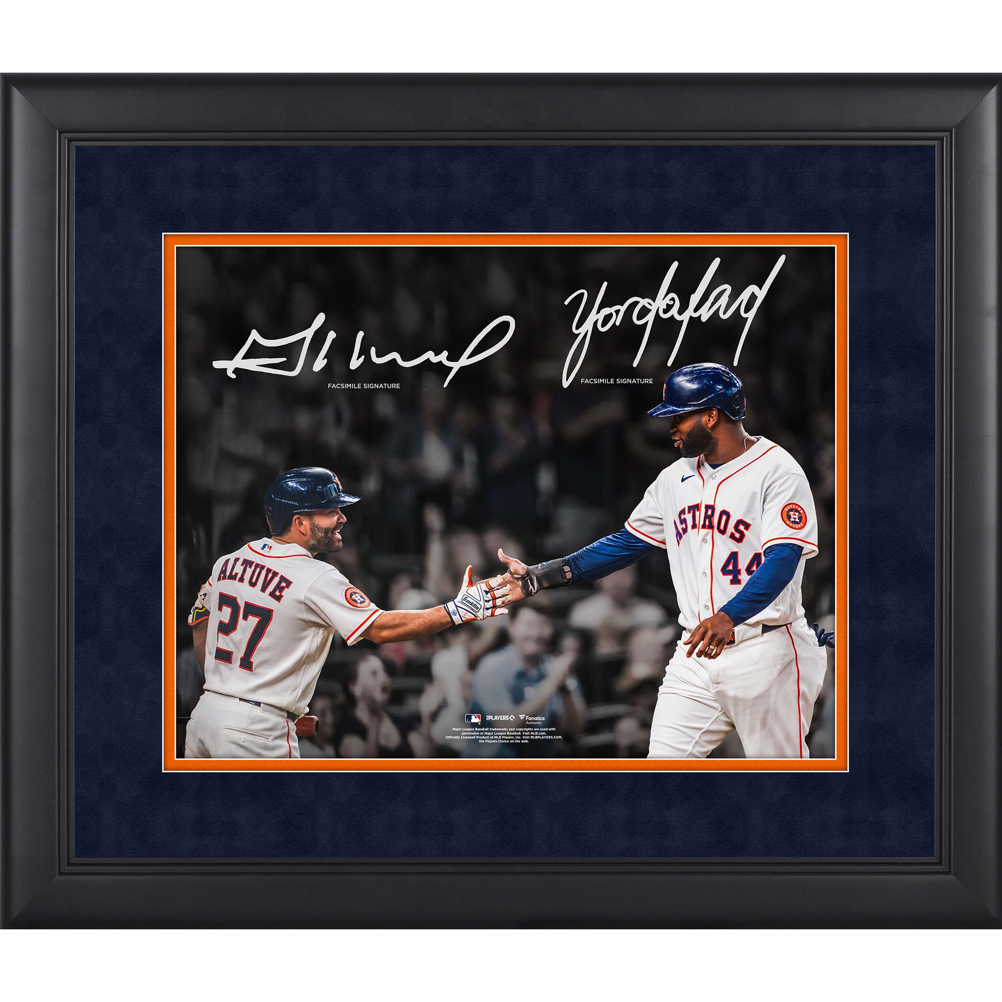 Jose Altuve & Yordan Alvarez Houston Astros Facsimile Signature Framed 11" x 14" Spotlight Photograph