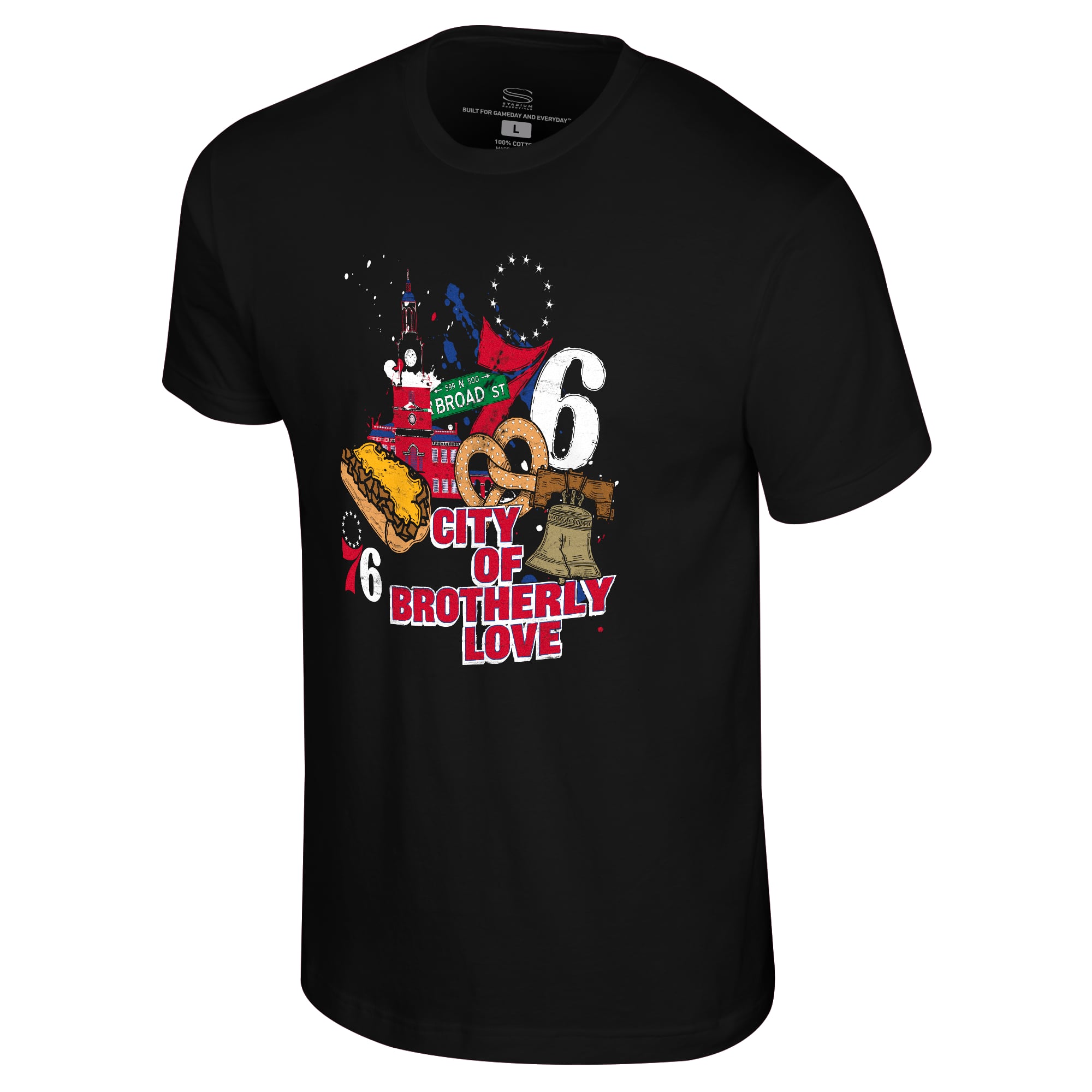 Unisex Stadium Essentials  Black Philadelphia 76ers Center City T-Shirt