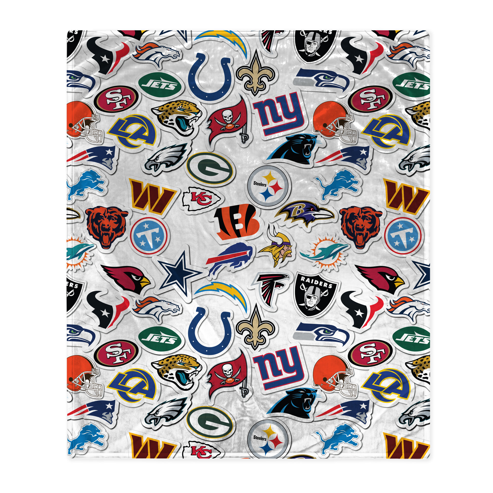 Pegasus NFL Team Sticker Logos 50" x 60" Ultra Soft Blanket
