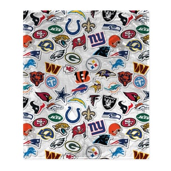 Pegasus NFL Team Sticker Logos 50" x 60" Ultra Soft Blanket