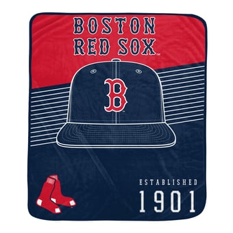 Pegasus Boston Red Sox Block Stripe Logo 50" x 60" Ultra Soft Blanket