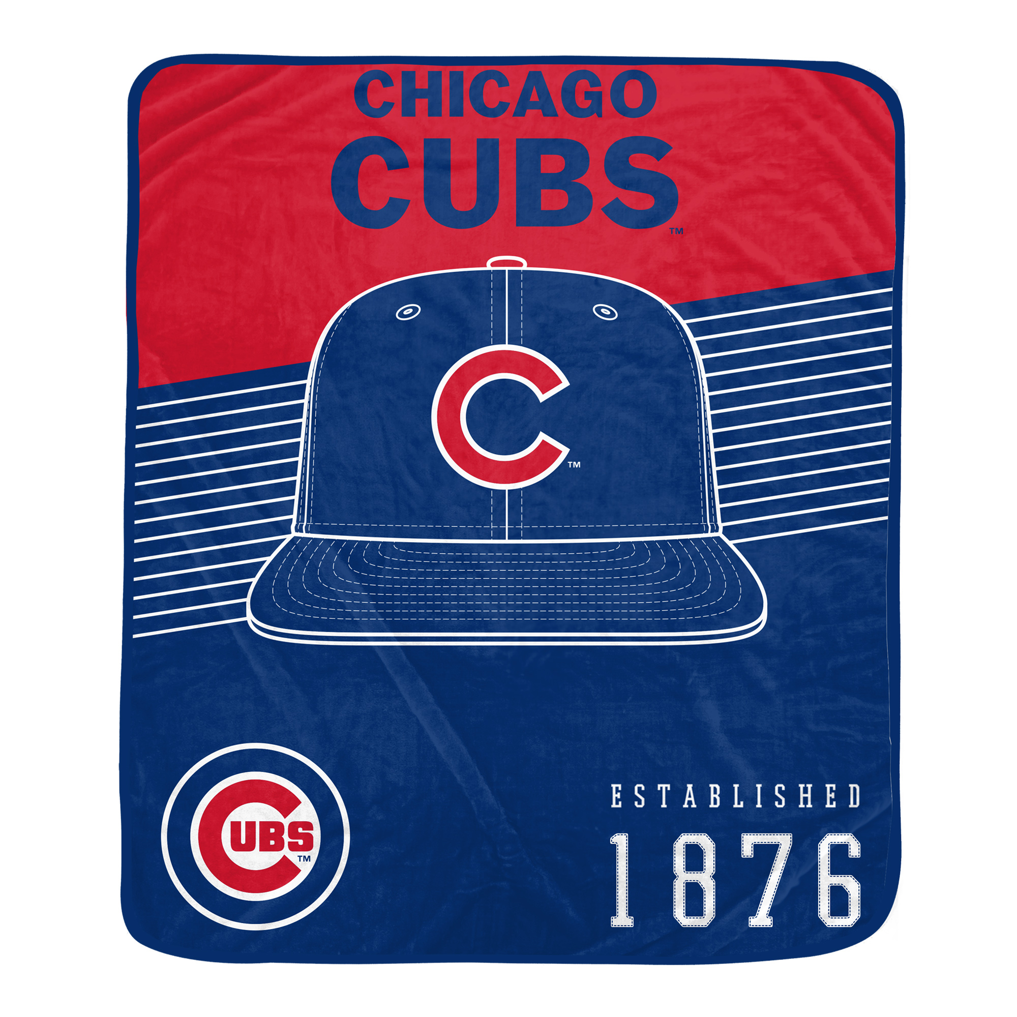 Pegasus Chicago Cubs Block Stripe Logo 50" x 60" Ultra Soft Blanket