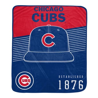 Pegasus Chicago Cubs Block Stripe Logo 50" x 60" Ultra Soft Blanket