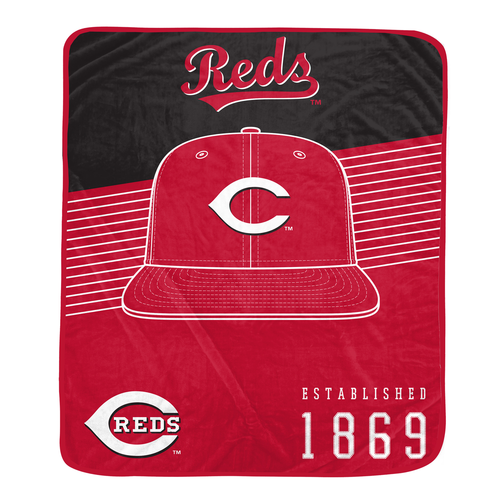 Pegasus Cincinnati Reds Block Stripe Logo 50" x 60" Ultra Soft Blanket