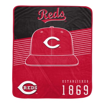 "Pegasus Cincinnati Reds Block Stripe Logo 50"" x 60"" Ultra Soft Blanket"