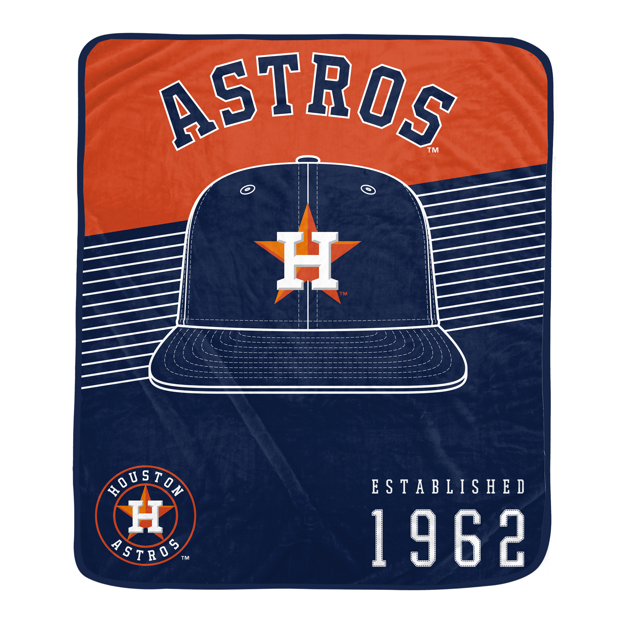 Pegasus Houston Astros Block Stripe Logo 50" x 60" Ultra Soft Blanket