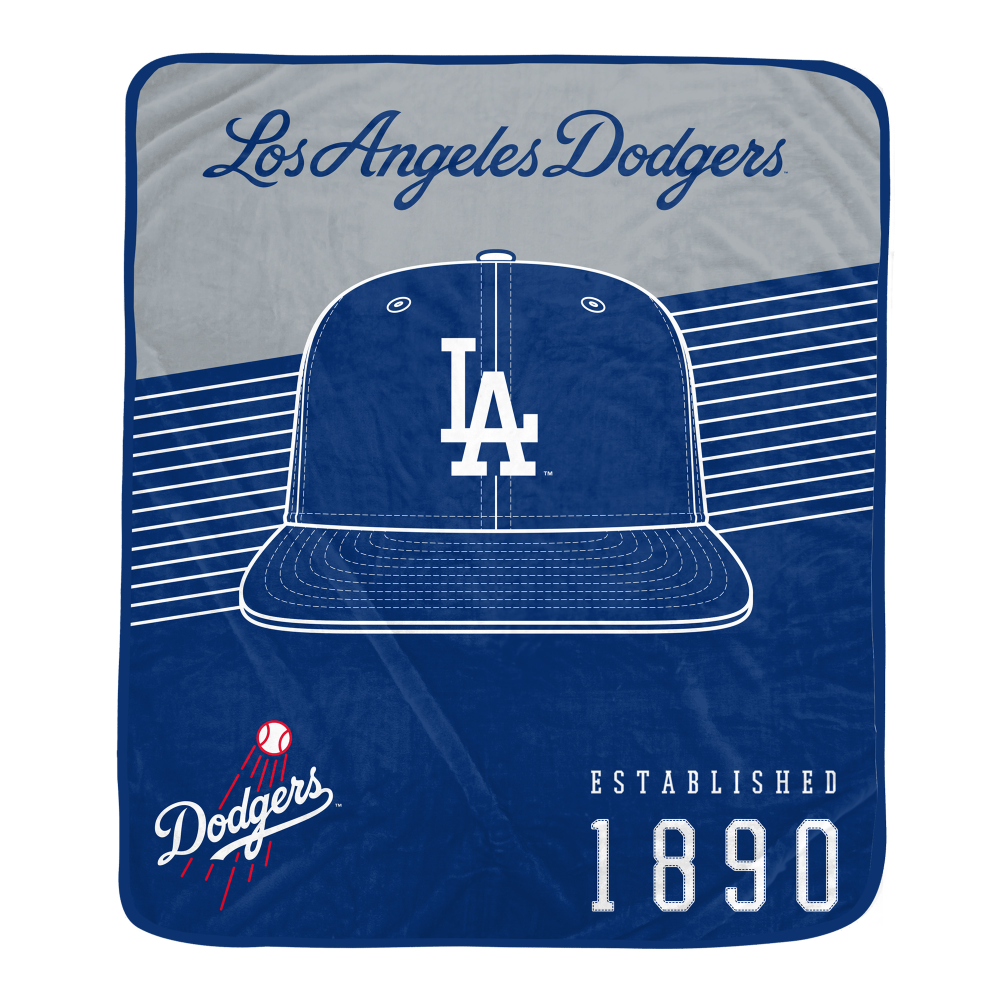 Pegasus Los Angeles Dodgers Block Stripe Logo 50" x 60" Ultra Soft Blanket