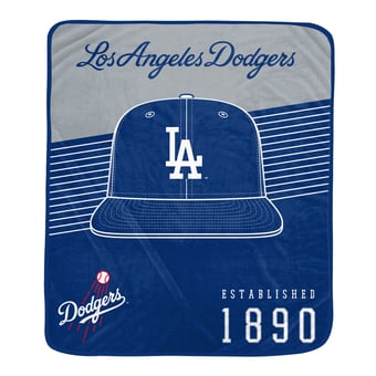 "Pegasus Los Angeles Dodgers Block Stripe Logo 50"" x 60"" Ultra Soft Blanket"