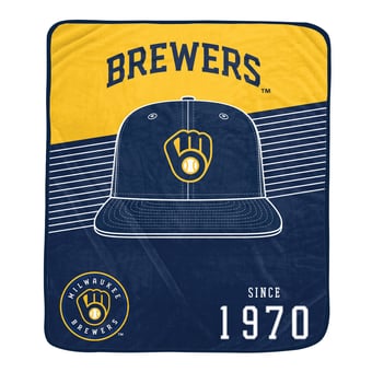 Pegasus Milwaukee Brewers Block Stripe Logo 50" x 60" Ultra Soft Blanket