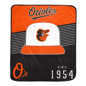 "Pegasus Baltimore Orioles Block Stripe Logo 50"" x 60"" Ultra Soft Blanket"