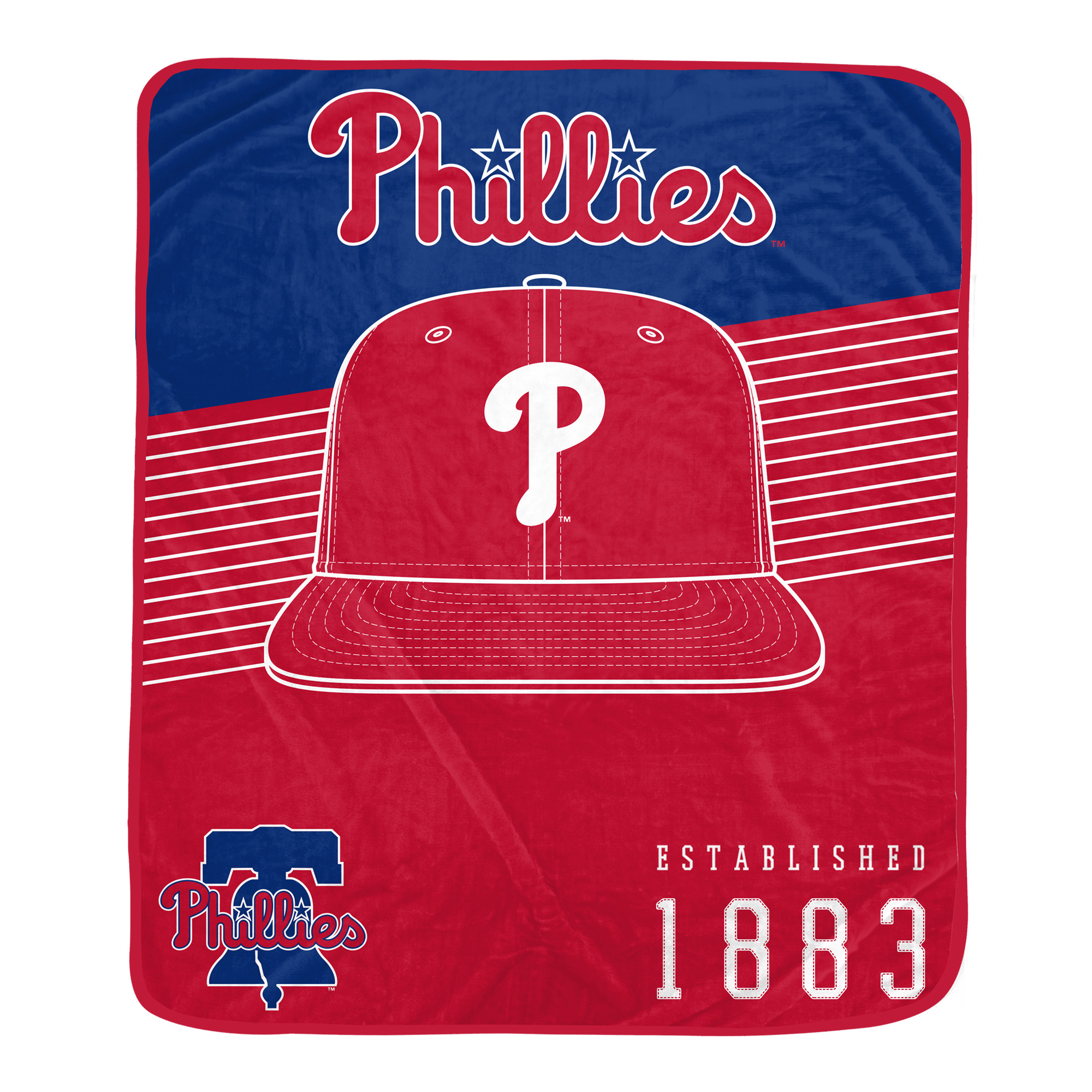 Pegasus Philadelphia Phillies Block Stripe Logo 50" x 60" Ultra Soft Blanket