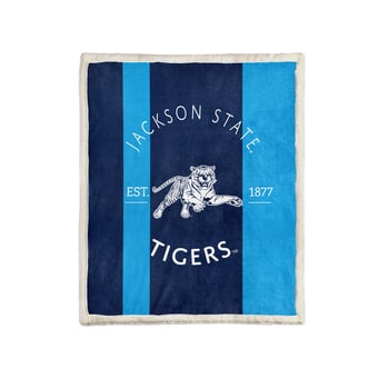 Pegasus Jackson State Tigers Block Stripe 60" x 80" Ultra Cozy Sherpa Blanket