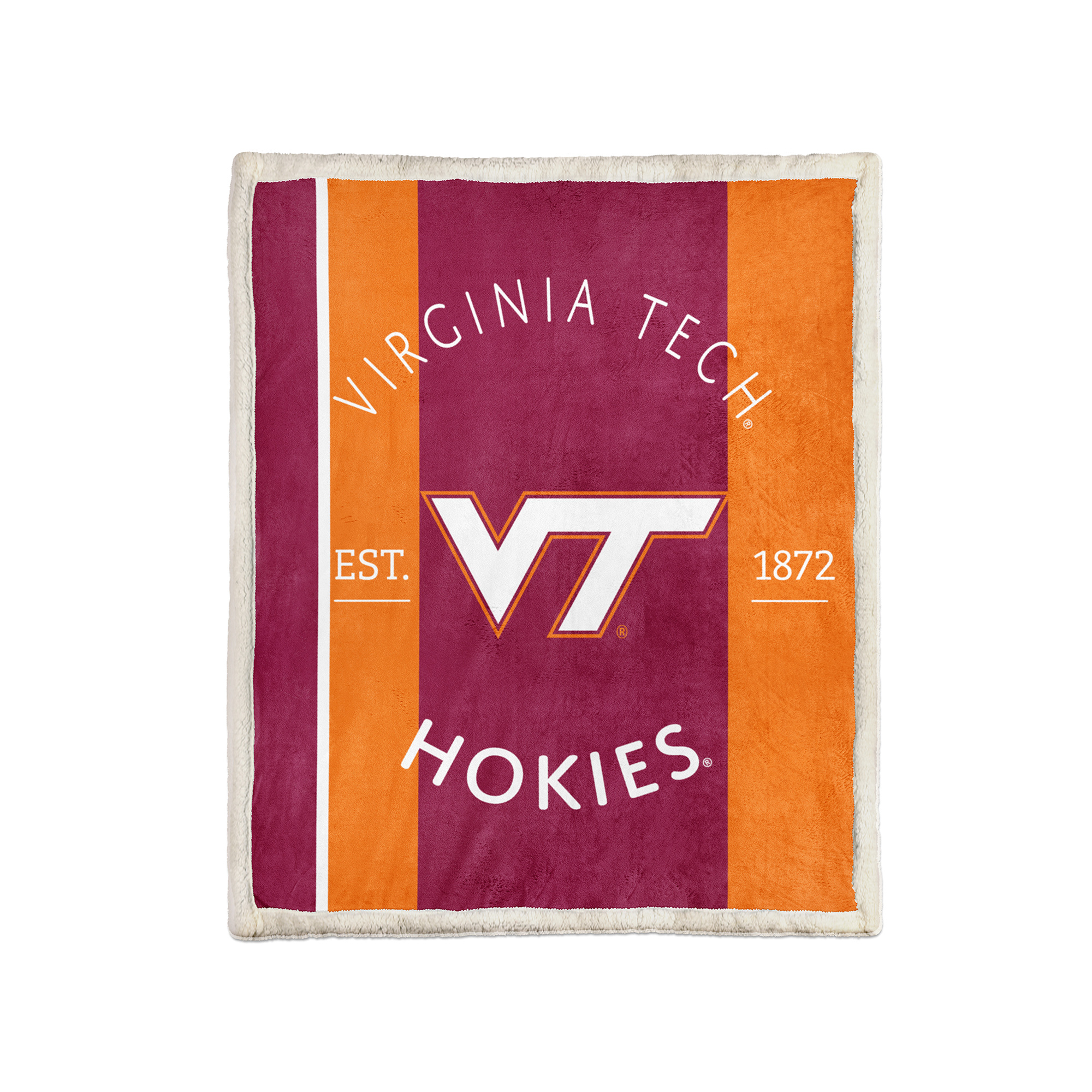 Pegasus Virginia Tech Hokies Block Stripe 60" x 80" Ultra Cozy Sherpa Blanket