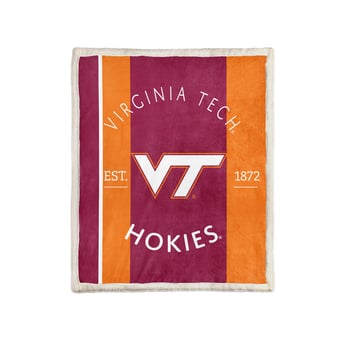 Pegasus Virginia Tech Hokies Block Stripe 60" x 80" Ultra Cozy Sherpa Blanket