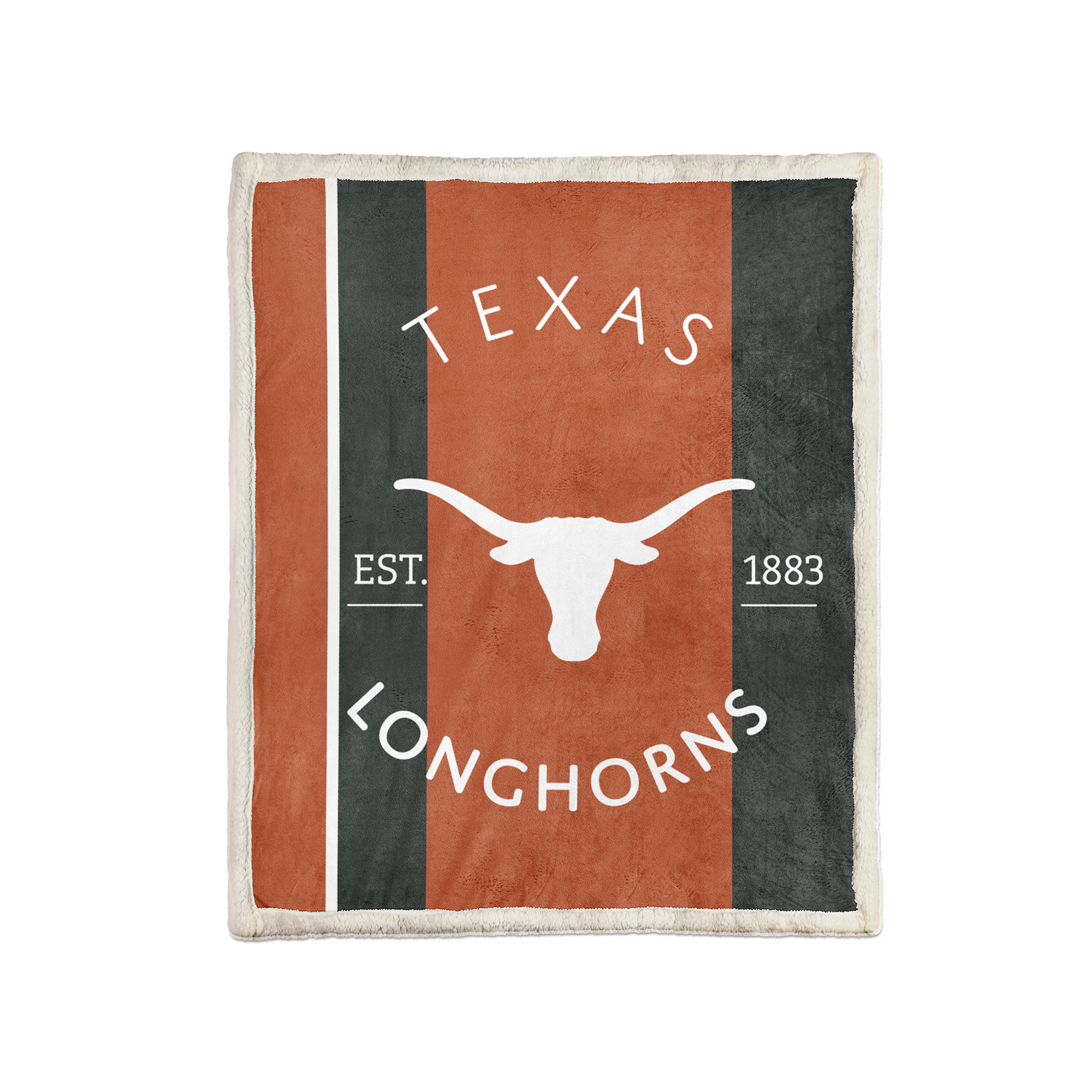 Pegasus Texas Longhorns Block Stripe 60" x 80" Ultra Cozy Sherpa Blanket