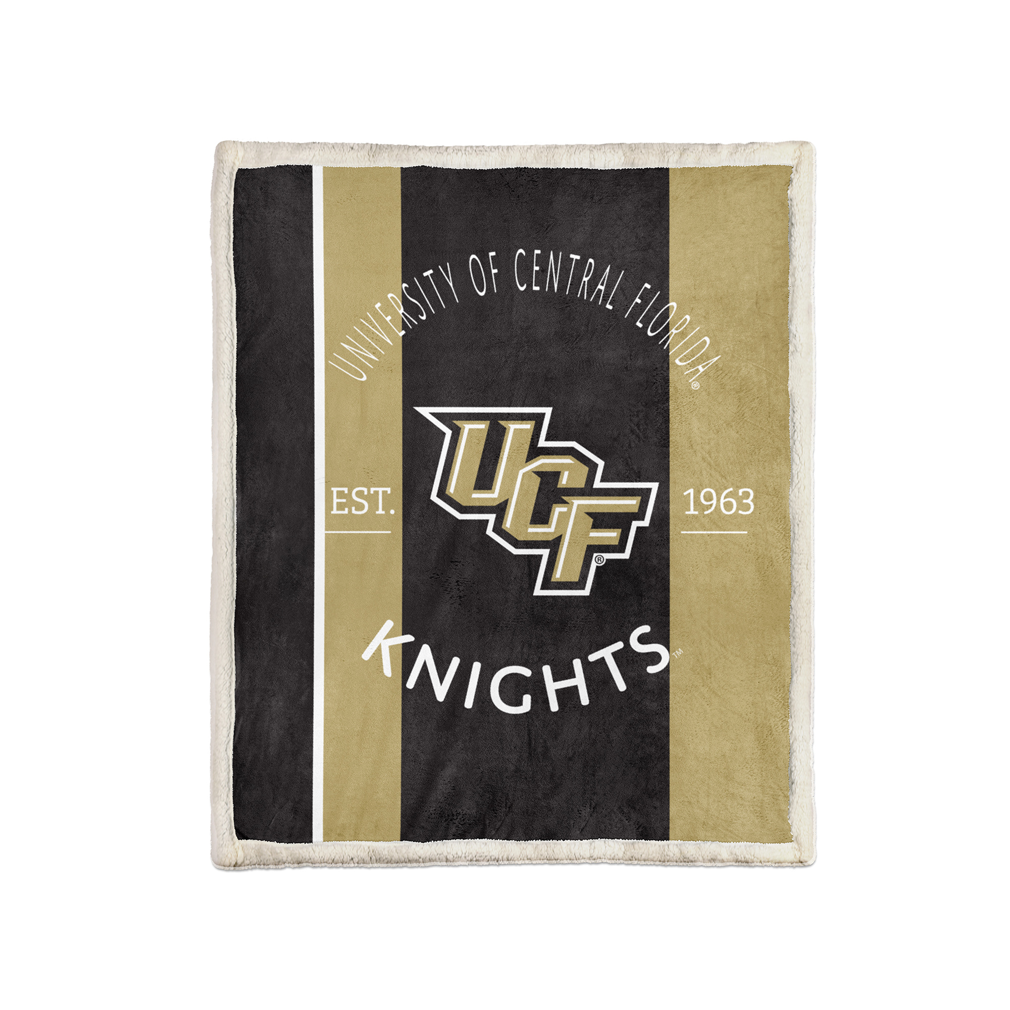 Pegasus UCF Knights Block Stripe 60" x 80" Ultra Cozy Sherpa Blanket