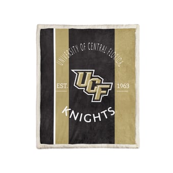 Pegasus UCF Knights Block Stripe 60" x 80" Ultra Cozy Sherpa Blanket