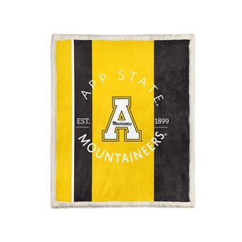 Pegasus Appalachian State Mountaineers Block Stripe 50" x 60" Ultra Cozy Sherpa Blanket