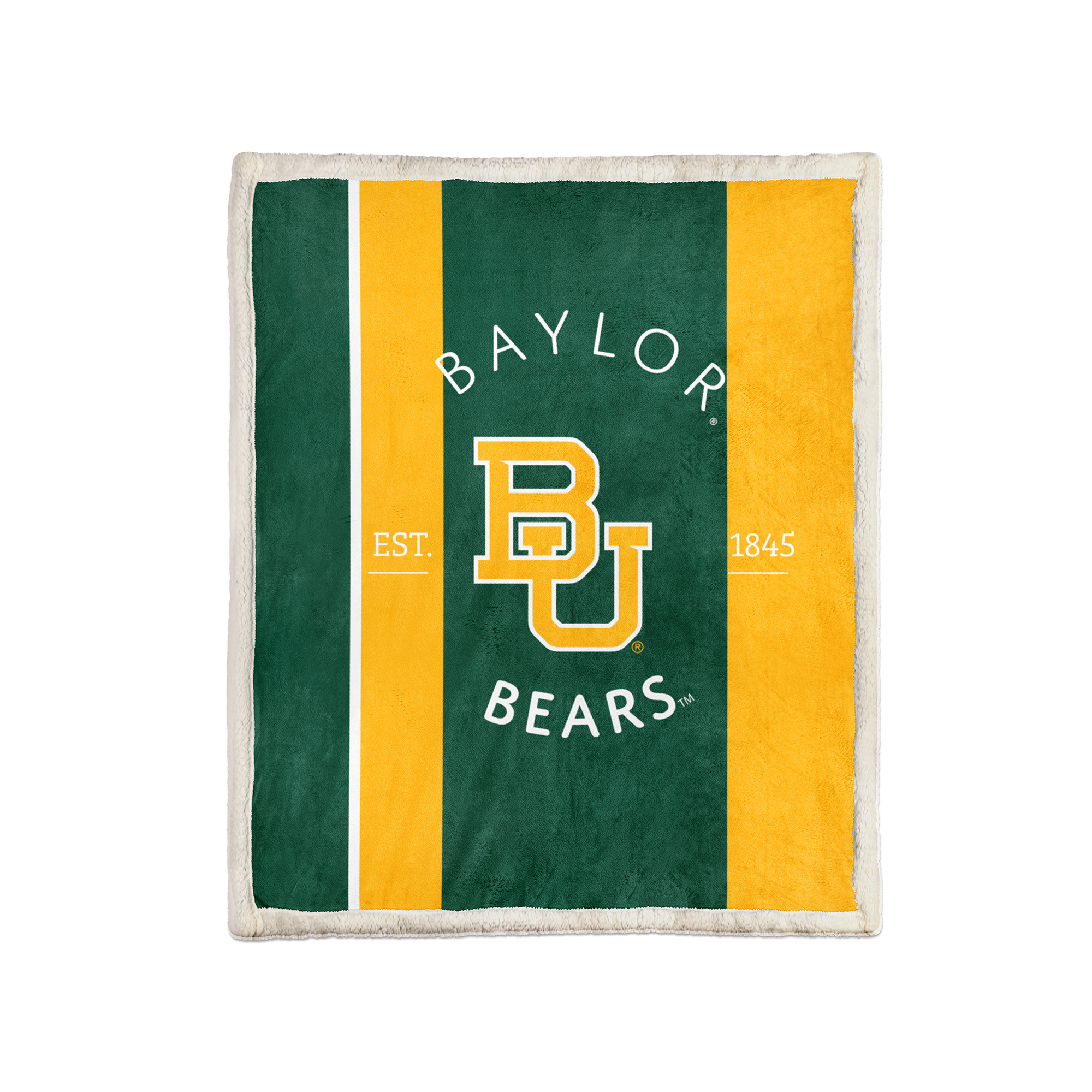 Pegasus Baylor Bears Block Stripe 50" x 60" Ultra Cozy Sherpa Blanket