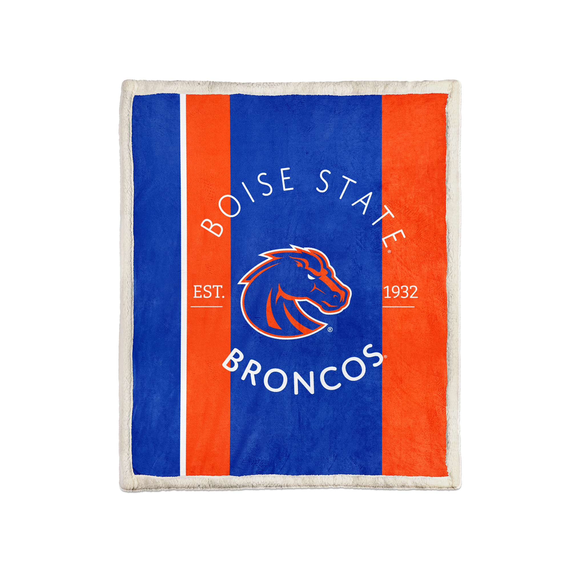 Pegasus Boise State Broncos Block Stripe 50" x 60" Ultra Cozy Sherpa Blanket