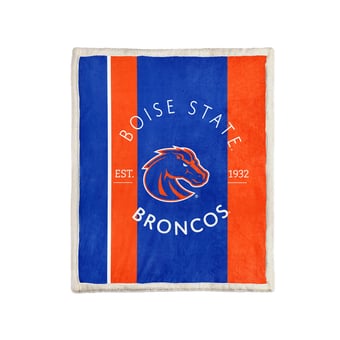 Pegasus Boise State Broncos Block Stripe 50" x 60" Ultra Cozy Sherpa Blanket