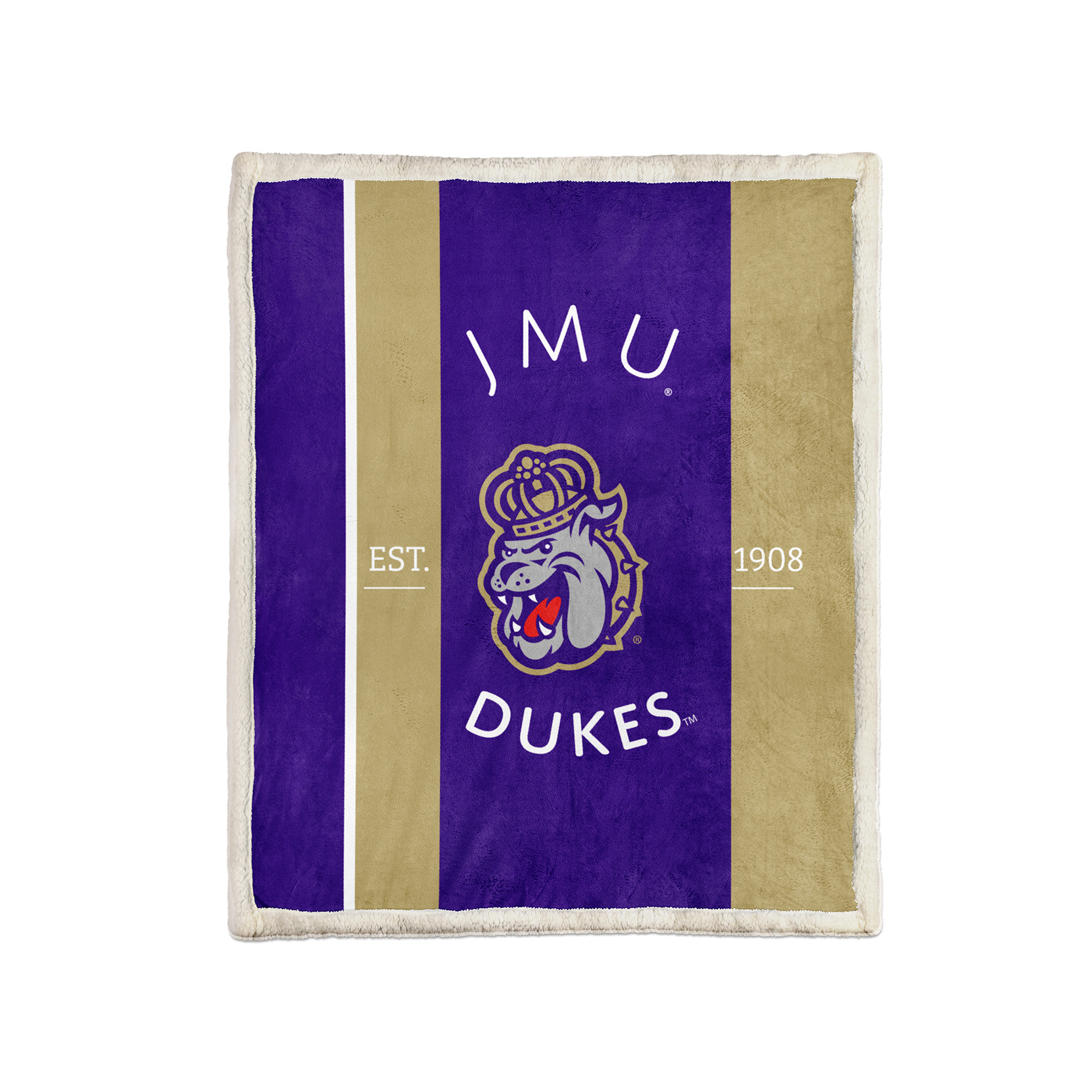 Pegasus James Madison Dukes Block Stripe 50" x 60" Ultra Cozy Sherpa Blanket