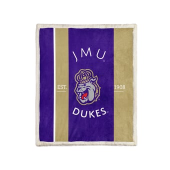 Pegasus James Madison Dukes Block Stripe 50" x 60" Ultra Cozy Sherpa Blanket