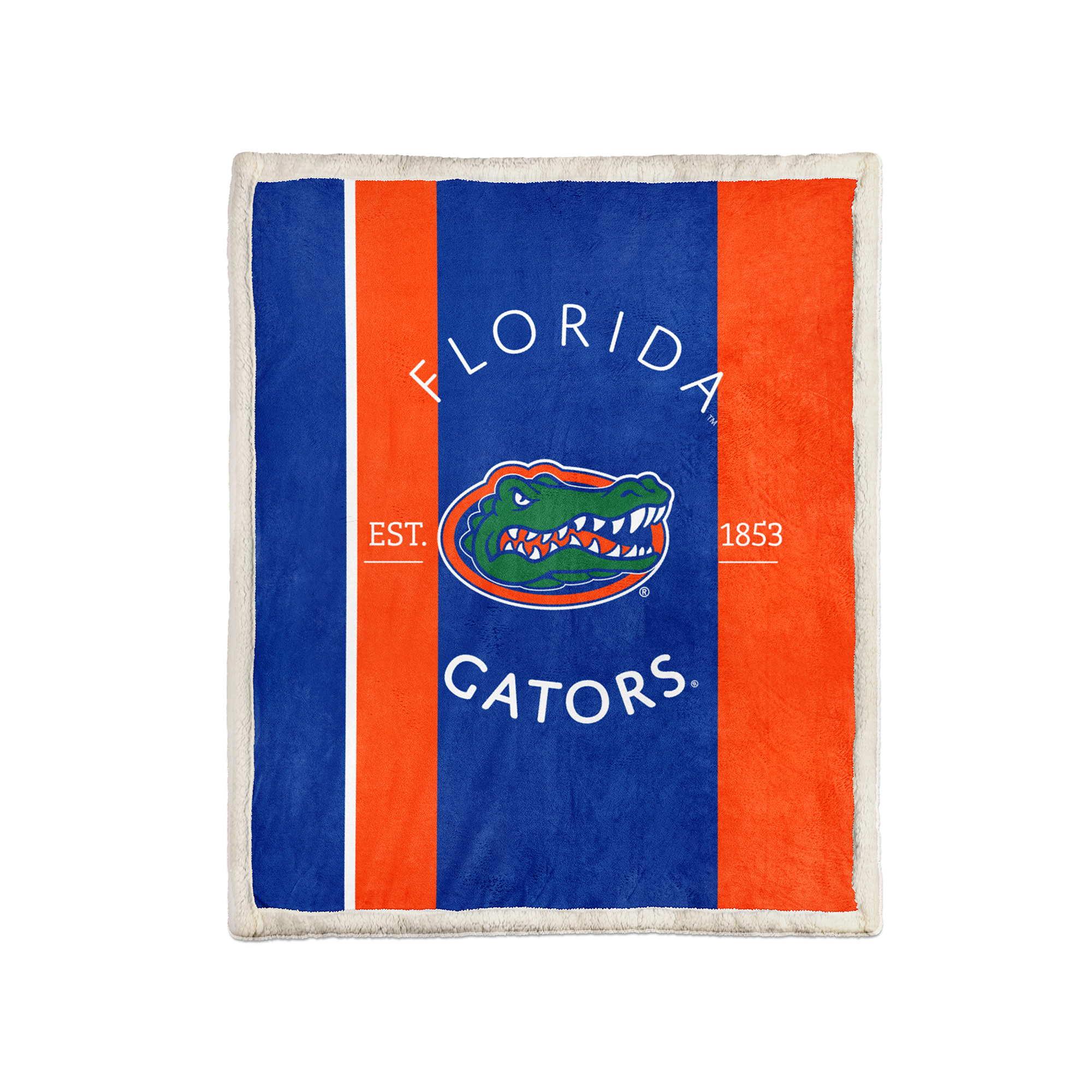 Pegasus Florida Gators Block Stripe 50" x 60" Ultra Cozy Sherpa Blanket