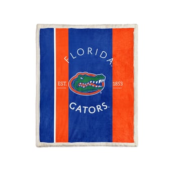 Pegasus Florida Gators Block Stripe 50" x 60" Ultra Cozy Sherpa Blanket
