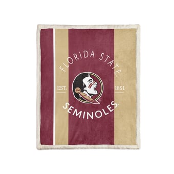 Pegasus Florida State Seminoles Block Stripe 50" x 60" Ultra Cozy Sherpa Blanket