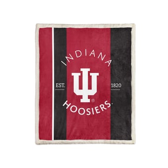 Pegasus Indiana Hoosiers Block Stripe 50" x 60" Ultra Cozy Sherpa Blanket