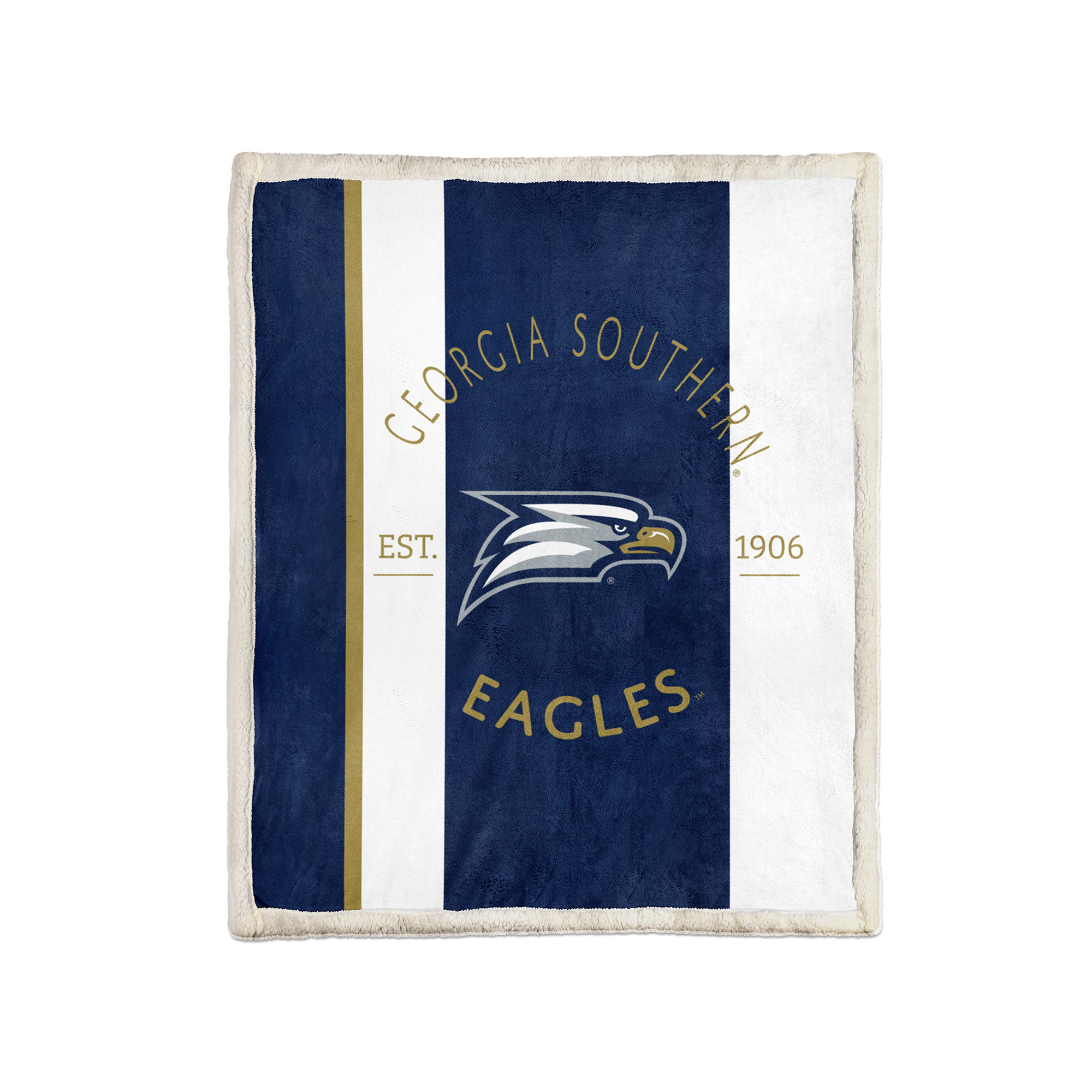Pegasus Georgia Southern Eagles Block Stripe 50" x 60" Ultra Cozy Sherpa Blanket