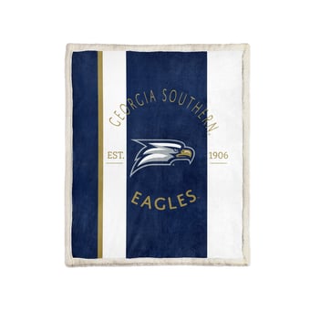 Pegasus Georgia Southern Eagles Block Stripe 50" x 60" Ultra Cozy Sherpa Blanket