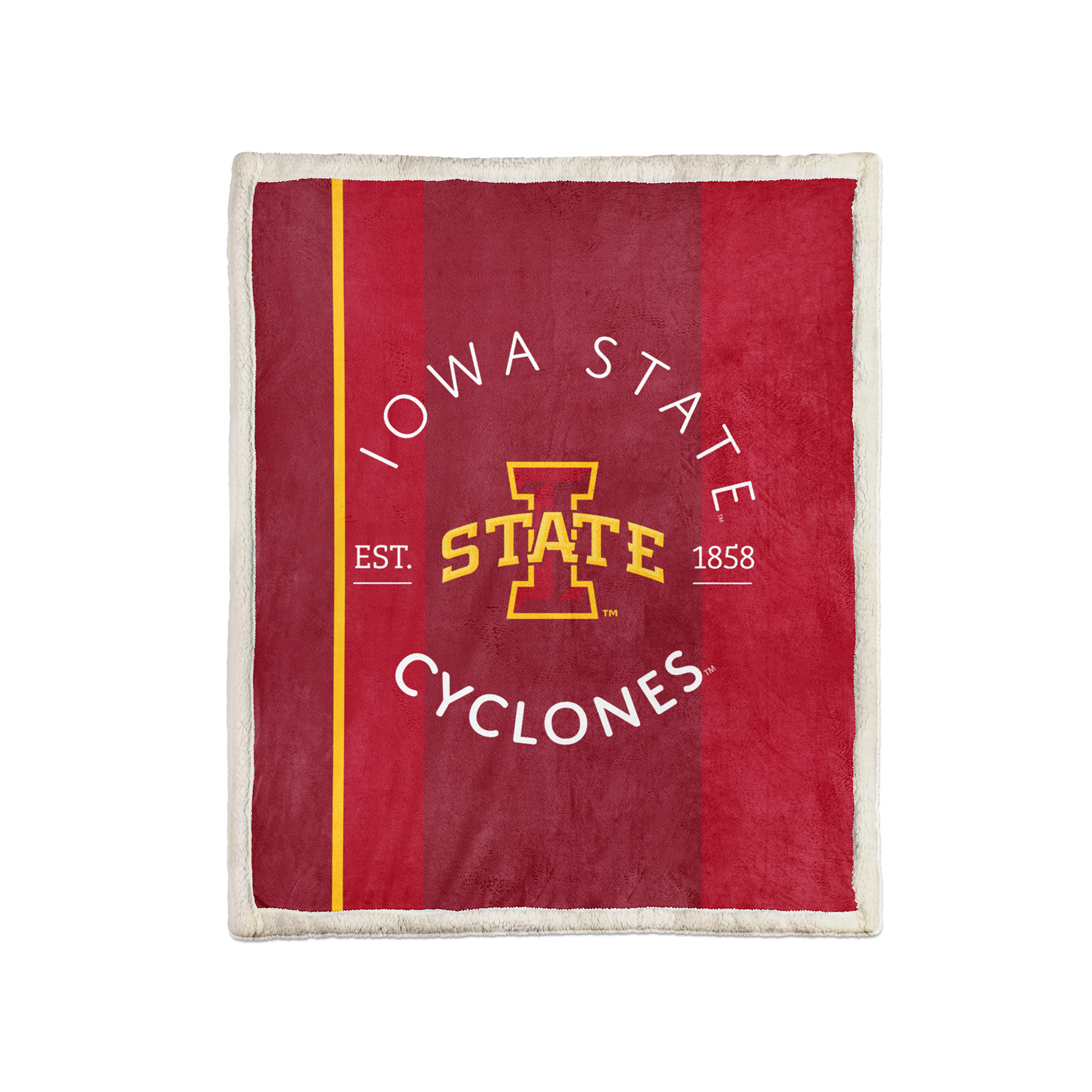 Pegasus Iowa State Cyclones Block Stripe 50" x 60" Ultra Cozy Sherpa Blanket