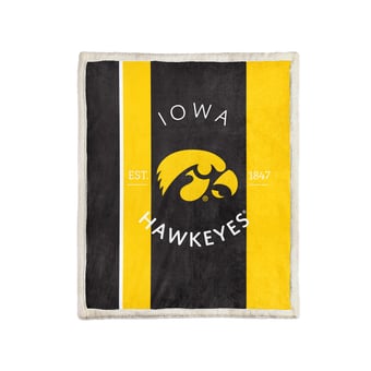 Pegasus Iowa Hawkeyes Block Stripe 50" x 60" Ultra Cozy Sherpa Blanket