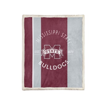 "Pegasus Mississippi State Bulldogs Block Stripe 50"" x 60"" Ultra Cozy Sherpa Blanket"