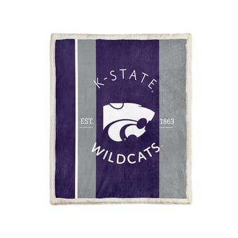 Pegasus Kansas State Wildcats Block Stripe 50" x 60" Ultra Cozy Sherpa Blanket