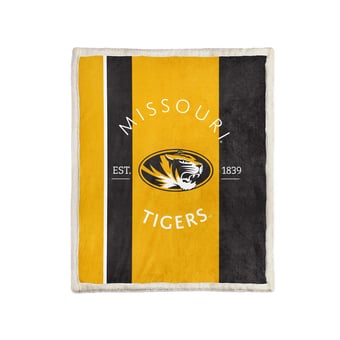 Pegasus Missouri Tigers Block Stripe 50" x 60" Ultra Cozy Sherpa Blanket