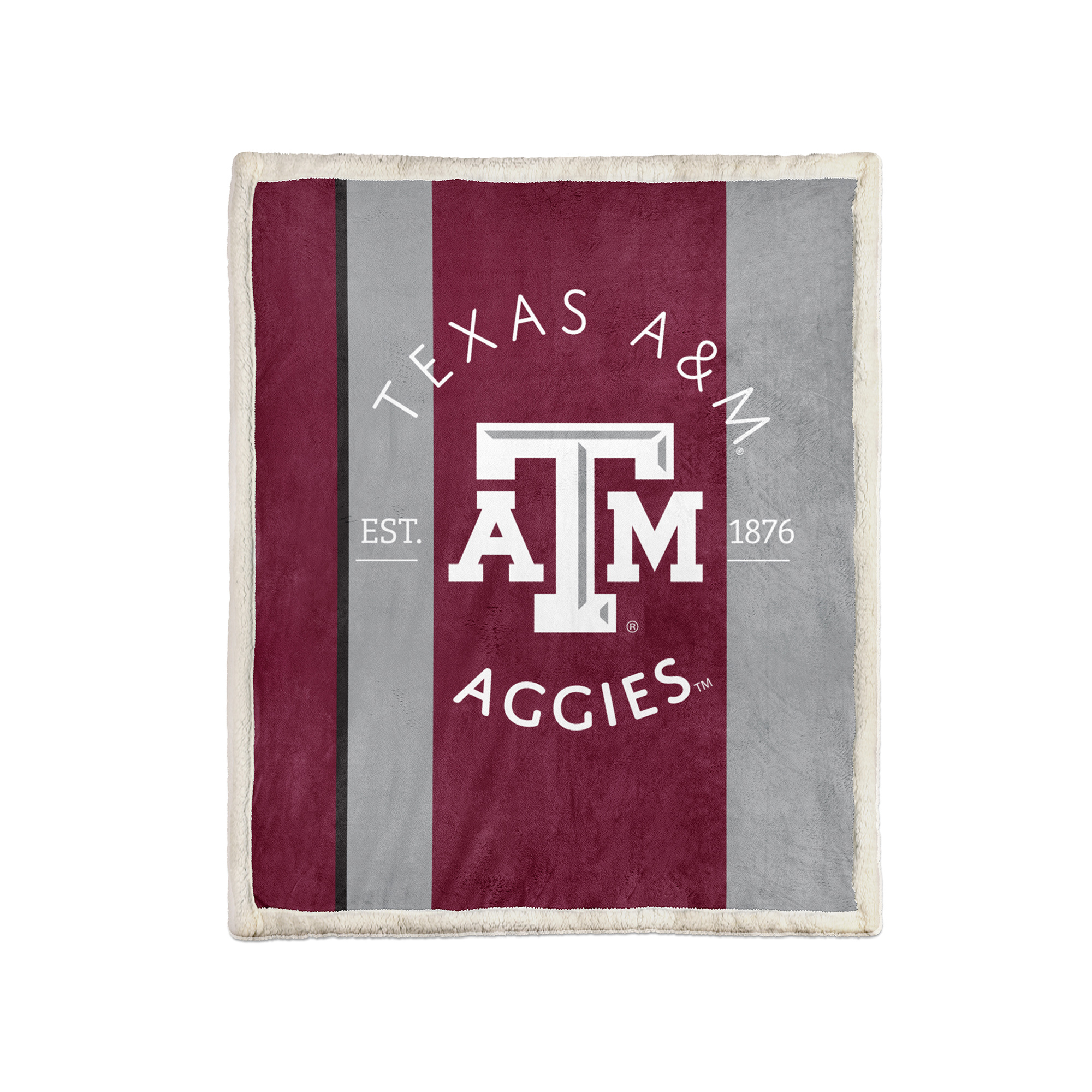 Pegasus Texas A&M Aggies Block Stripe 50" x 60" Ultra Cozy Sherpa Blanket