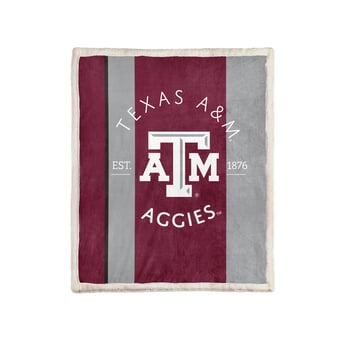Pegasus Texas A&M Aggies Block Stripe 50" x 60" Ultra Cozy Sherpa Blanket